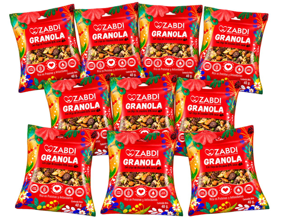 Pack de 10 sobres de Granola Keto Friendly Zabdi
