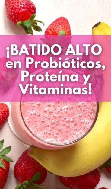 Shot de vitaminas, probióticos y proteína